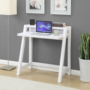 White Wood Lilly 2-Tier Desk