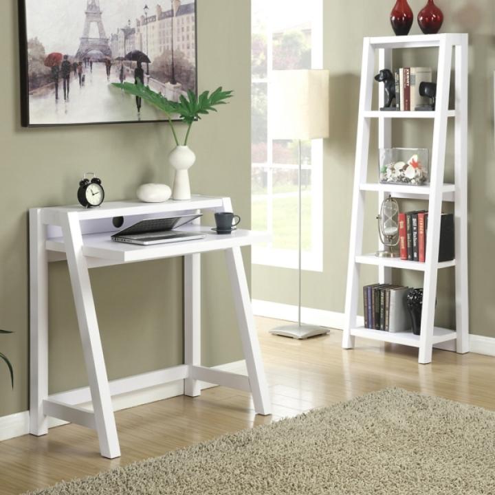 White Wood Lilly 2-Tier Desk