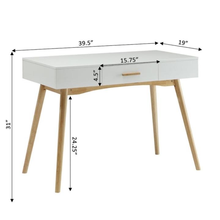 White & Natural Wood Oslo Desk