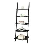 Heritage Black Wood Ladder Bookshelf