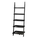 Heritage Black Wood Ladder Bookshelf