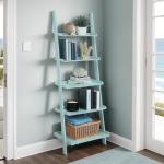 Heritage Blue Wood Ladder Bookshelf