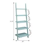 Heritage Blue Wood Ladder Bookshelf