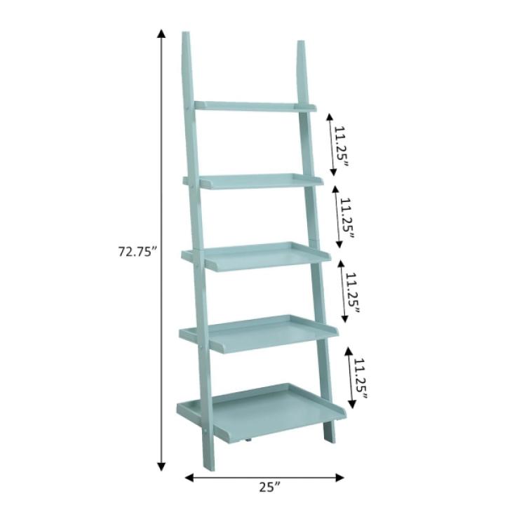 Heritage Blue Wood Ladder Bookshelf