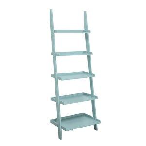 Heritage Blue Wood Ladder Bookshelf
