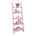 Heritage Pink Wood Ladder Bookshelf