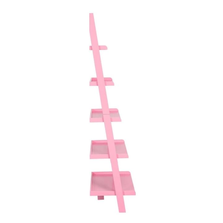 Heritage Pink Wood Ladder Bookshelf