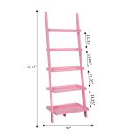 Heritage Pink Wood Ladder Bookshelf