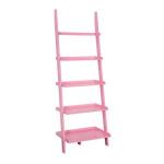 Heritage Pink Wood Ladder Bookshelf