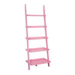 Heritage Pink Wood Ladder Bookshelf