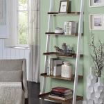 Heritage White Wood Ladder Bookshelf