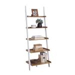Heritage White Wood Ladder Bookshelf