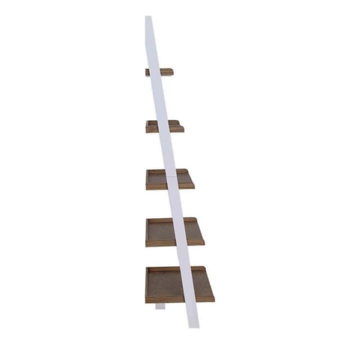 Heritage White Wood Ladder Bookshelf