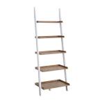 Heritage White Wood Ladder Bookshelf