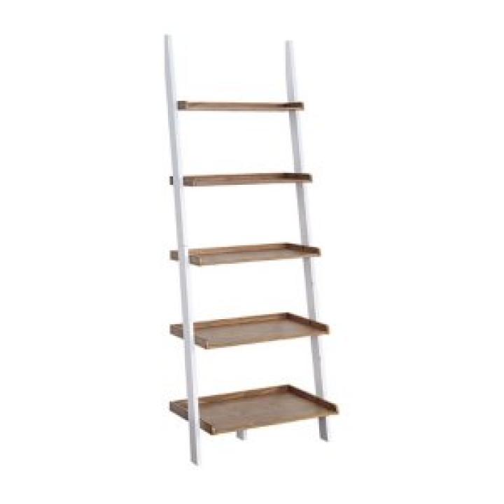 Heritage White Wood Ladder Bookshelf