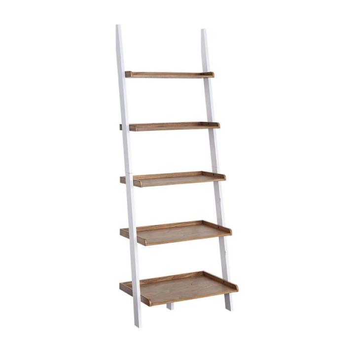 Heritage White Wood Ladder Bookshelf