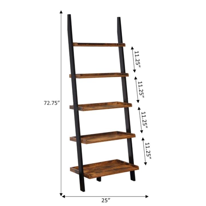 Heritage Two Tone Wood Ladder Bookshelf