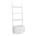 Heritage White Ladder Bookshelf with Drawer