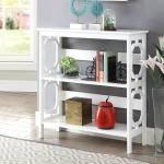 White Geometric 3-Tier Bookcase