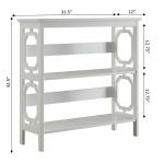 White Geometric 3-Tier Bookcase
