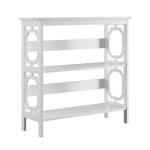 White Geometric 3-Tier Bookcase