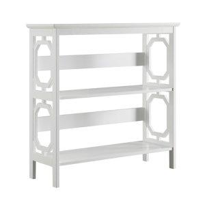 White Geometric 3-Tier Bookcase