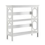White Geometric 3-Tier Bookcase