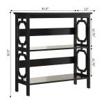 Black Geometric 3-Tier Bookcase