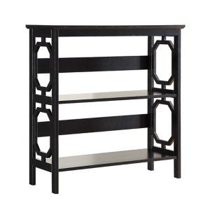 Black Geometric 3-Tier Bookcase