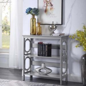 Gray Geometric 3-Tier Bookcase