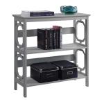 Gray Geometric 3-Tier Bookcase