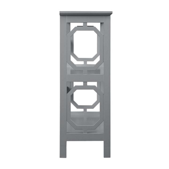 Gray Geometric 3-Tier Bookcase