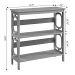 Gray Geometric 3-Tier Bookcase