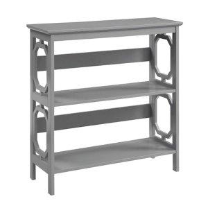 Gray Geometric 3-Tier Bookcase