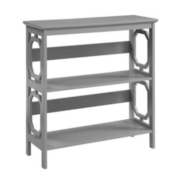 Gray Geometric 3-Tier Bookcase