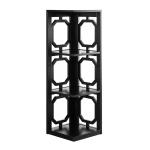 Black Geometric 3-Tier Corner Bookcase