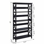 Black 5-Tier Oxford Bookcase