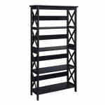 Black 5-Tier Oxford Bookcase
