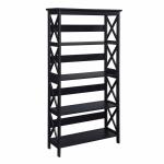 Black 5-Tier Oxford Bookcase