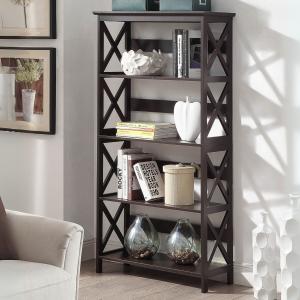 Espresso 5-Tier Oxford Bookcase