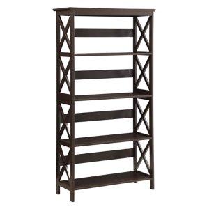 Espresso 5-Tier Oxford Bookcase