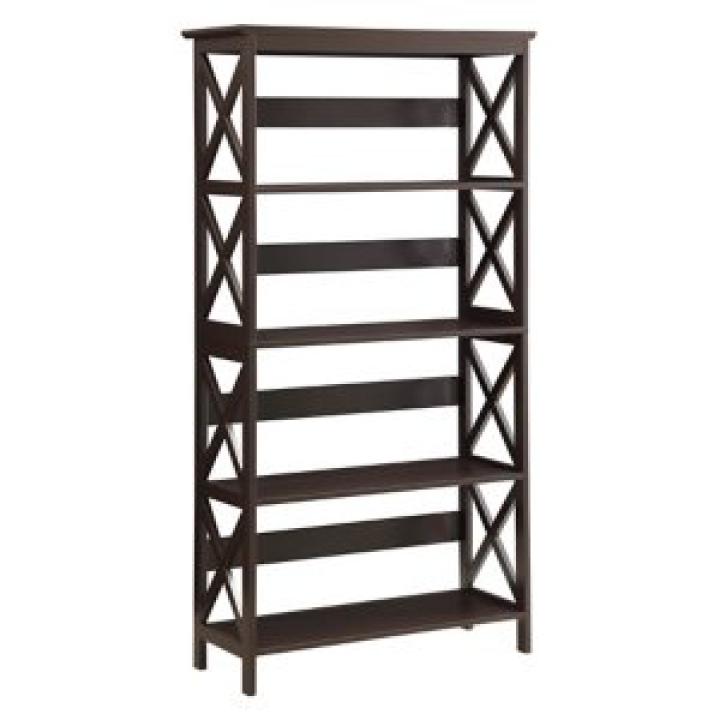 Espresso 5-Tier Oxford Bookcase