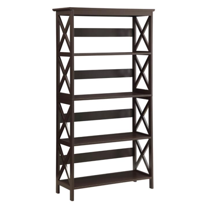 Espresso 5-Tier Oxford Bookcase
