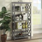 Gray 5-Tier Oxford Bookcase