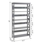 Gray 5-Tier Oxford Bookcase