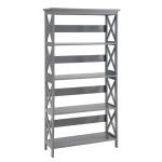 Gray 5-Tier Oxford Bookcase