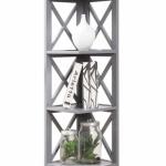 Gray 5-Tier Oxford Corner Bookcase