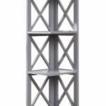 Gray 5-Tier Oxford Corner Bookcase