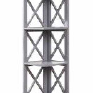 Gray 5-Tier Oxford Corner Bookcase