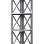 Gray 5-Tier Oxford Corner Bookcase